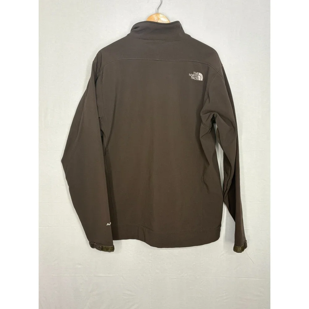 The North Face Apex‎ Bionic Soft Shell Zip Up Jacket Mens Brown Zipper Pockets L
